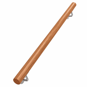 Rampe d'escalier murale en bois sur mesure de 2 5/8 po de diamètre - Design traditionnel, rail d'escalier en bois massif - Product Image 1