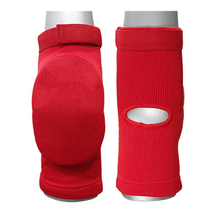 Protège-jambes de boxe rouge rembourrés et épais pour MMA, Kickboxing, Muay Thai, avec sangles réglables – Équipement de protection à marque privée - Product Image 1