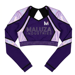 Tenues de cheerleading professionnelles et compétitives avec cristaux, strass brillants, vêtements de cheerleading All Star, ensembles à manches longues - Product Image 1
