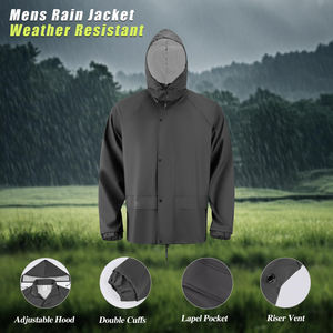 Traje Impermeable Personalizado de Alta Calidad, Ligero, Cortavientos, con Cremallera Completa, Chaqueta Impermeable - Product Image 3