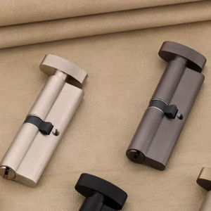 Modern 100mm Solid Brass Cylindrical Privacy <b>Handle</b> Lock Coin Operated Emergency Release for Farmhouse and Workshop Storage Cabi - Product Image 2