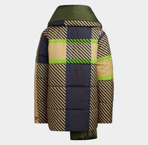 Men's Patchwork Plaid Pattern <b>Fleece</b> Puffer <b>Jacket</b> Zipper Front Windproof Casual Winter Outerwear <b>Thick</b> Polyester Wadding Short - Product Image 4