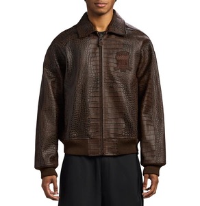 Veste en cuir croco édition limitée Avirex pour homme, marron, streetwear haut de gamme - Product Image 5