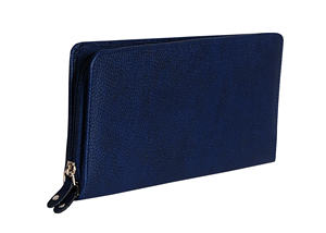 Portefeuille de voyage en cuir véritable, personnalisé, bleu, long, meilleure vente, - Product Image 4