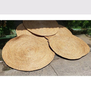 Mixed Color Woven Water Hyacinth Grass <b>Mat</b> – Natural Decor Floor <b>Mat</b> in Vintage & Boho Style - Product Image 5