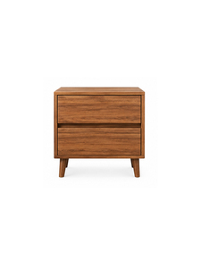 Mesita de Noche Moderna de Madera Maciza con 2 Cajones, Gabinete de Almacenamiento de Estilo Mid-Century para Uso en Hoteles y Apartamentos - Product Image 4