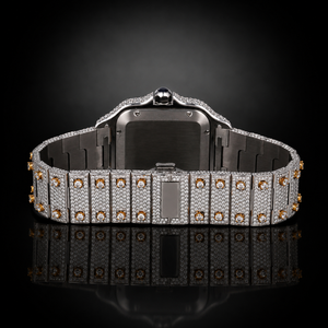 Reloj de Lujo para Hombre con Diamantes Moissanite, Cuarzo, Correa de Acero Inoxidable, Esfera Analógica, Visualización de Fecha y Cierre Plegable - Product Image 5