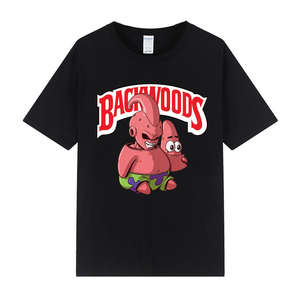 Camiseta Gráfica de Manga Corta para Hombre Majin Buu Backwoods, Cuello Redondo, Estampado de Parodia de Dibujos Animados, Informal, de Verano, Mezcla de Algodón, Multicolor - Product Image 1