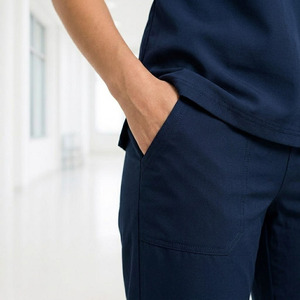 Ensemble de tenues médicales unisexe à col en V, respirant, extensible, anti-boulochage, uniforme d'hôpital OEM - Product Image 4