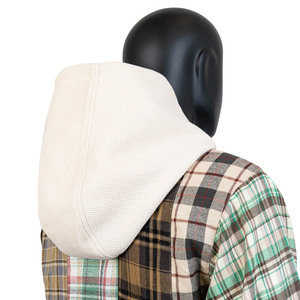 Veste à capuche pour homme Sportish Impex avec logo personnalisé, 100% coton, patchwork à carreaux, coupe ample, zippée, color block, en flanelle - Product Image 6