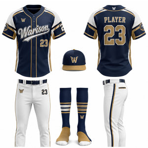 Wholesale Baseball Uniform Kit 100% Polyester Unisex Breathable Softball Jersey Pant Socks And Caps Set For Adult's - Product Image 1