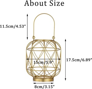 Porte-bougie en métal noir standard en forme de cage, design attrape-regards, décoration d'intérieur et décoration murale suspendue pour l'allumage du feu - Product Image 6