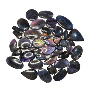 Offre Spéciale : Cabochon de Labradorite Naturelle Polie Lisse, Formes Variées, Effet de Couleur Violet, pour la Fabrication de Bijoux, 20-45mm, 8-12g - Product Image 4