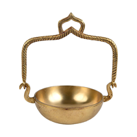 Bol Urli suspendu traditionnel en laiton, décoration artisanale ronde en métal pour les cérémonies religieuses, décoration de la maison pour Diwali