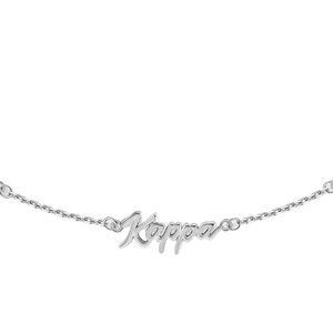 Silver Script Charm Chain <b>Necklace</b> with <b>Delicate</b> Letter Design Adjustable Link Chain Elegant Women Fashion Jewelry Everyday - Product Image 4