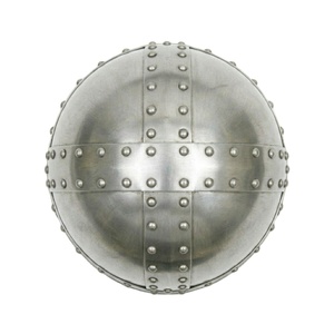 Casque Viking Médiéval en Acier Doux Forme Ronde Armure Antique Réplique Costume de Chevalier Pièce de Collection Artistique à Exposition - Product Image 4