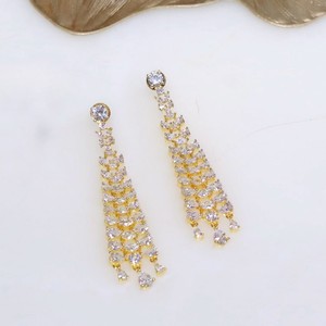Pendientes de Mujer Chapados en Oro con Circonita Redonda, Joyería Moderna para Fiestas y Bodas - Product Image 1