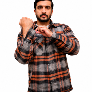 Chemise-veste à carreaux pour homme avec boutons-pression, en flanelle épaisse 100% coton, infroissable, écologique, décontractée, surchemise de printemps - Product Image 1