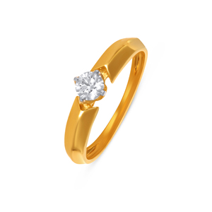 Bague solitaire en or jaune de qualité supérieure pour femmes, diamant taille ronde, bague de fiançailles classique, bijoux fins, fabricant en gros - Product Image 3