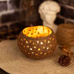 Vela de Navidad de cáscara de coco artesanal, vela de cera ecológica con fragancia de vacaciones para decoración elegante del hogar, regalo festivo de lujo - Product Image 6