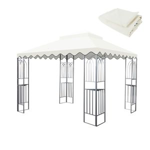 10x10 Ft Outdoor Patio Double Tiered Gazebo Tent <b>Roof</b> Top Cover Only Replacement <b>Canopy</b> with Wavy Border (Frame Not Included) - Product Image 1