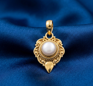 925 <b>Sterling</b> <b>Silver</b> Natural <b>Pearl</b> Vintage Floral Pendant Handmade Boho Statement <b>Necklace</b> Charm Women Jewelry Gift for Men Her - Product Image 4