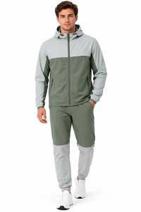 Conjunto Deportivo con Capucha para Hombre, Diseño Color Block, Ropa Casual de Otoño, Secado Rápido, 220g, Poliéster Tejido, Logotipo Frontal - Product Image 2