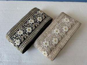 Cordones de Algodón 100% Bordados con Flores de Dos Tonos, de 1'' a 1 7/8'' de Ancho, Estilo Vintage, Ecológicos y de Lujo, para Vestidos, Saris de Novia y Caftanes - Product Image 5