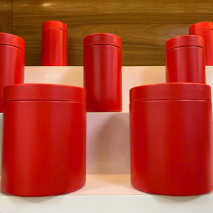 Red Lid Medicine PillsHighly Welcomed Wholesale Pharmaceutical Cylinder <b>Jars</b> 875ml <b>Empty</b> Packaging Plastic Screw Top - Product Image 4