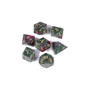 Dés en pierre de haute qualité, rubis fuchsite, cristal naturel, pierres de guérison reiki, pierres gravées, ensemble de dés personnalisés, cristal Viking. - Product Image 5