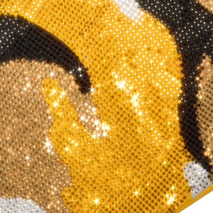 Sweat à capuche zippé personnalisé pour homme, imprimé numérique géométrique, entièrement orné de strass, 100 % coton épais, style streetwear urbain - Product Image 3