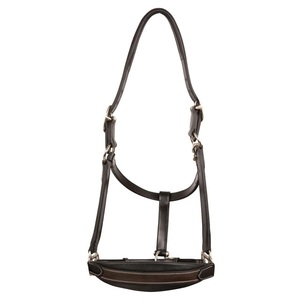 Premium Quality 100% Cow Hide Leather Horse Rope <b>Halter</b> Fancy Stitching Brass Hardware Dressage Soft Padded Havana <b>Halter</b> - Product Image 4