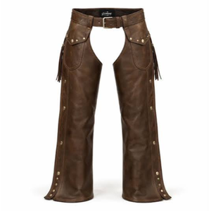 Chaparreras Vaqueras de Cuero Marrón Premium Royal International para Equitación, Protección de Piernas, Rodeo, Rancho y Motociclismo - Product Image 2