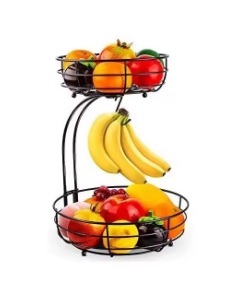 Metal Fruit <b>Basket</b> For Storage Of Apples Grapes Bananas And Citrus Fruits In Separate Compartments - Product Image 4