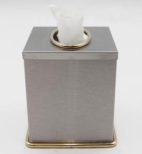 Boîte à mouchoirs en métal argenté minimaliste, élégante, idéale pour la salle de bain et le comptoir - Product Image 4
