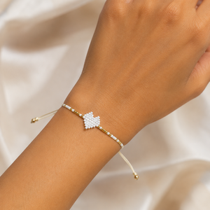 Handmade Miyuki <b>Beaded</b> Heart Women Adjustable Boho Friendship <b>Bracelet</b> <b>Gold</b> Beads Custom Colors Party Trendy - Product Image 5