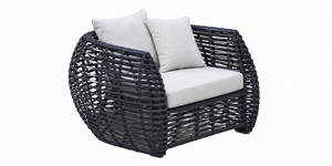 Conjunto de Sofá de Ratán Contemporáneo para Exteriores con Cojines Blancos, Muebles de Jardín de 3 Piezas para una Vida al Aire Libre con Estilo y Relajación - Product Image 4