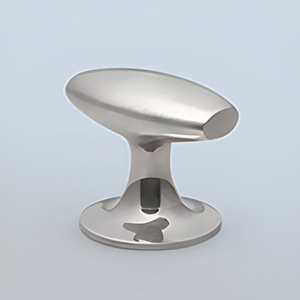 Poignée de meuble ovale moderne en laiton nickel poli, design classique, pour cuisine, commode, salle de bain, quincaillerie de mobilier - Product Image 1