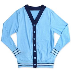 Unisex Winter Sky Blue Royal Blue Wool/Cashmere Blend Knitted <b>Cardigan</b> Custom V Neck Front Best University Sororities Sweater - Product Image 1