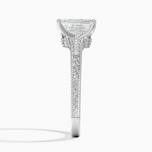 Anillo BOJ 0129 con Corte Esmeralda, Plata 925, Anillo Solitario de Lujo con Engaste de Puntas Hudson, Diamante de 2ct, Color D, VVS1, Moissanita, Certificado GRA - Product Image 3