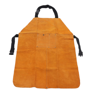 Tablier de soudeur en cuir de qualité supérieure, résistant à la chaleur, avec compartiments à outils, fermeture à sangles croisées, taille personnalisable - Product Image 1
