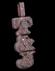 Collar con Colgante de Moissanita VVS Personalizado en Oro Rosa para Amantes Cristianos, Joyería Iced para Hombre, Estilo Hip Hop - Product Image 2