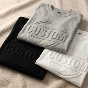 เสื้อยืดแฟชั่นฮิปฮอป 3 มิติ ลายนูน 100% ผ้าฝ้าย พรีเมียม สำหรับผู้ชาย เสื้อยืดลายนูนแบบสั่งทำ - Product Image 1