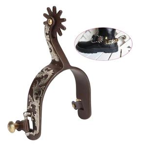 Éperons d'équitation de haute qualité, couleur noire, pour bottes de cowboy, en acier inoxydable, personnalisation acceptée, produits équestres - Product Image 3