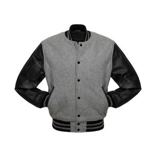Custom Wool Varsity <b>Jacket</b> Canvas Sleeve Geometric Pattern Stand Collar-High Quality College <b>Baseball</b> <b>Bomber</b> <b>Jacket</b> for Unisex - Product Image 1