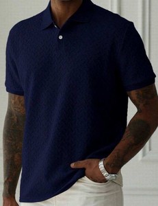Chemise Homme Tricotée à Manches Courtes avec Logo Personnalisé sur le Devant, Texture Unie, Col Golf, Polyester/Coton, Séchage Rapide - Product Image 6