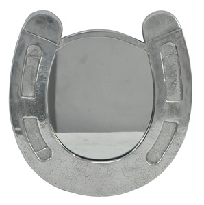 Espejo Decorativo de Metal con Forma de Herradura Plateada, Hecho a Mano, Estilo Ecuestre, Precio Económico - Product Image 1