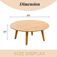 Table basse ronde moderne de luxe en bois massif avec plateau large et pieds évasés robustes pour salon, appartement, chambre à coucher