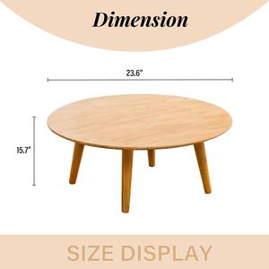 Modern Luxury Solid <b>Wood</b> <b>Round</b> <b>Coffee</b> <b>Table</b> Wide Circular Top and Sturdy Splayed Legs for Living Room Apartment Bedroom - Product Image 5