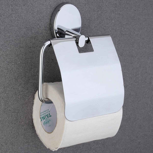 Porte-papier toilette mural en métal avec étagère, support minimaliste pour le rangement des mouchoirs de salle de bain - Product Image 6